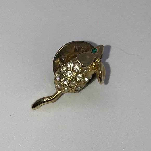 Sphinx Jewelry Co. Rhinestone Encrusted 3D Gold tone Mouse Pin - Picture 4 of 4